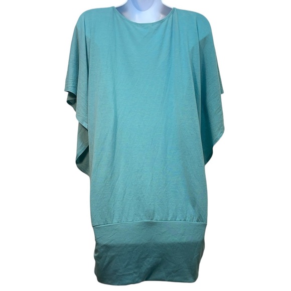 Maurices Boho Aqua/Teal Drape Top with Embroidery Around V Neck Size Plus 0 - Picture 5 of 12
